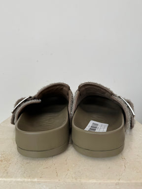 Loewe Taupe Ease Buckle Mules, 38