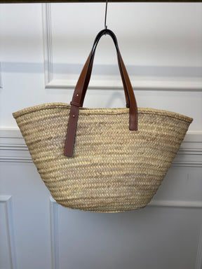 Loewe Large Leather Trimmed Basket Tote