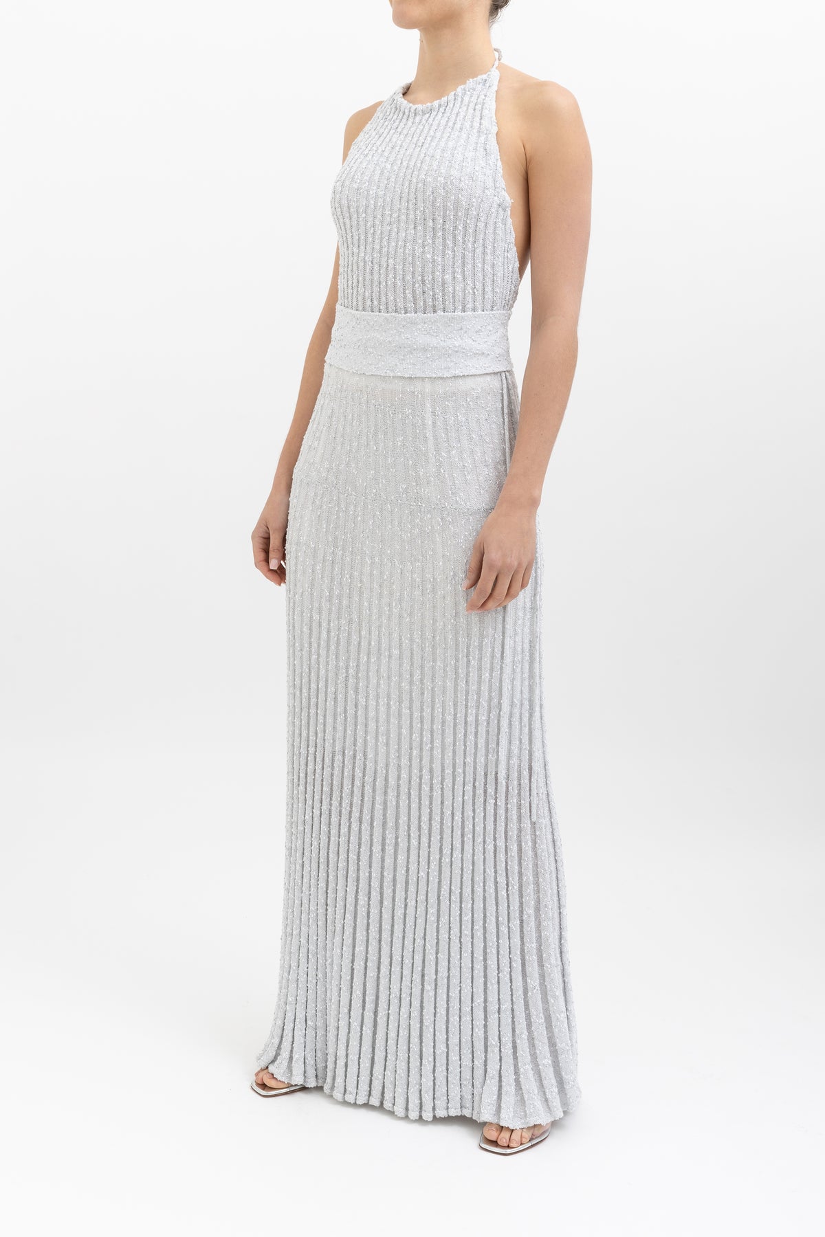 scanlan-theodore-silver-metallic-knitted-halter-dress-with-slip-xs-a301