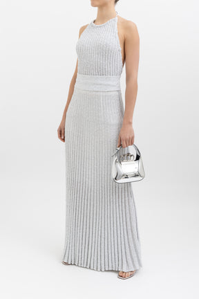 scanlan-theodore-silver-metallic-knitted-halter-dress-with-slip-xs-a301
