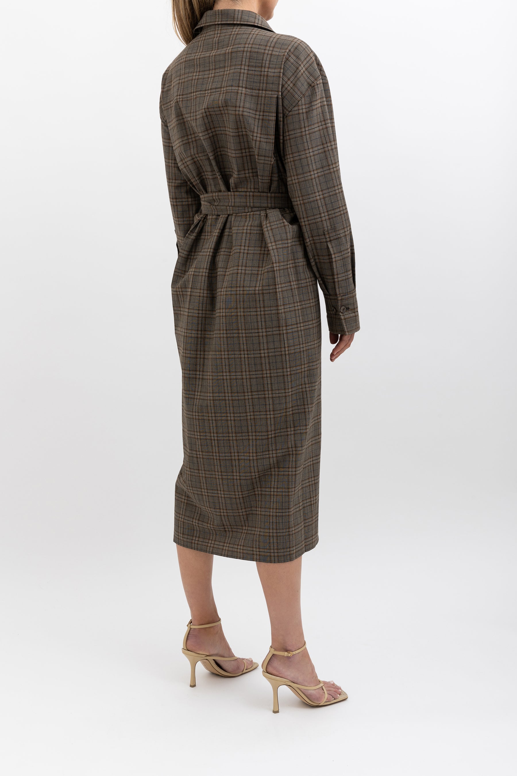 Check Wrap Dress