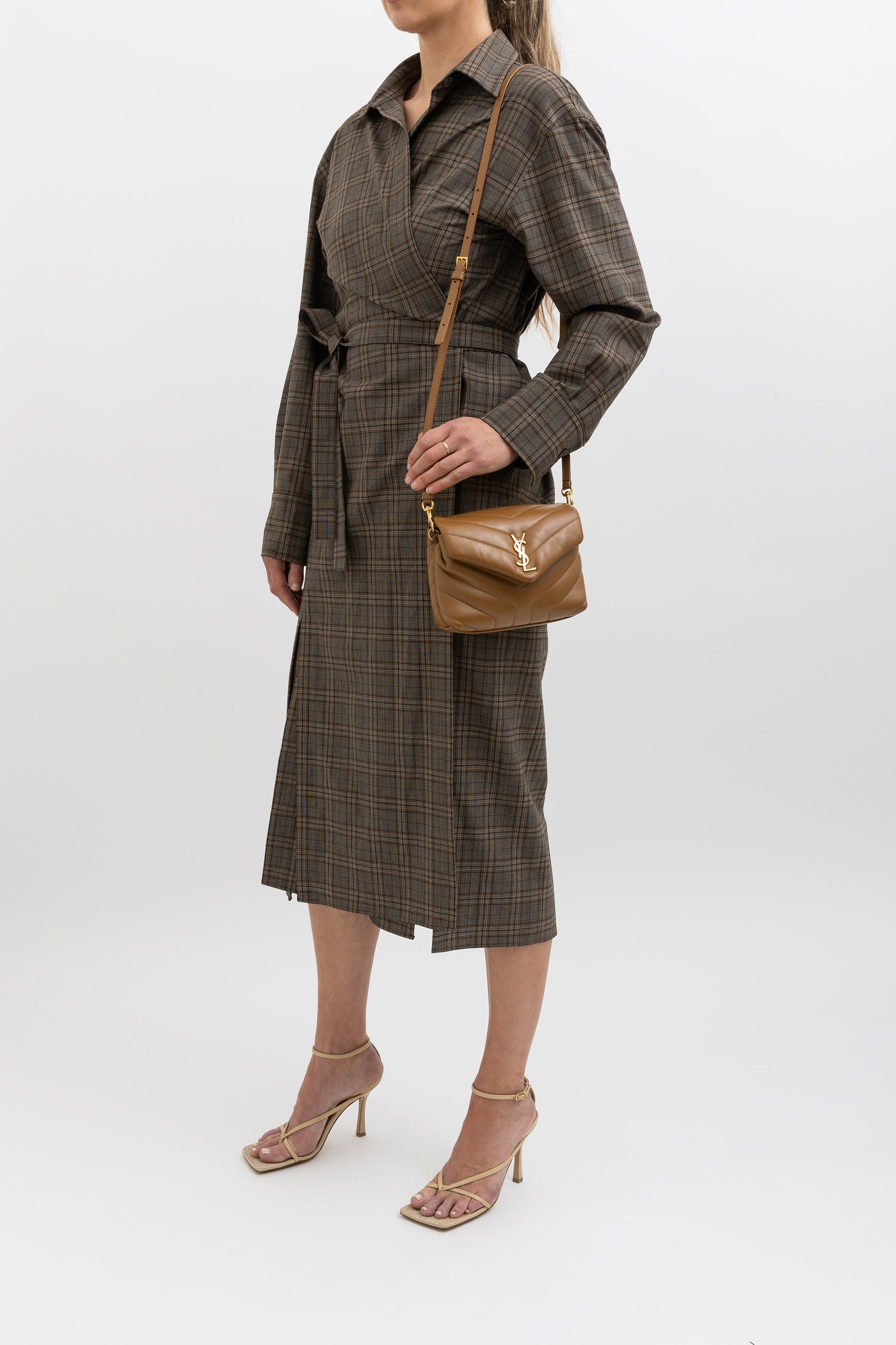 Check Wrap Dress