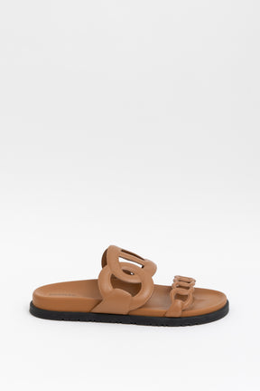 Hermès Gold Leather 'Extra' Sandals, 40.5