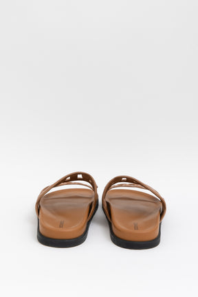 Hermès Gold Leather 'Extra' Sandals, 40.5