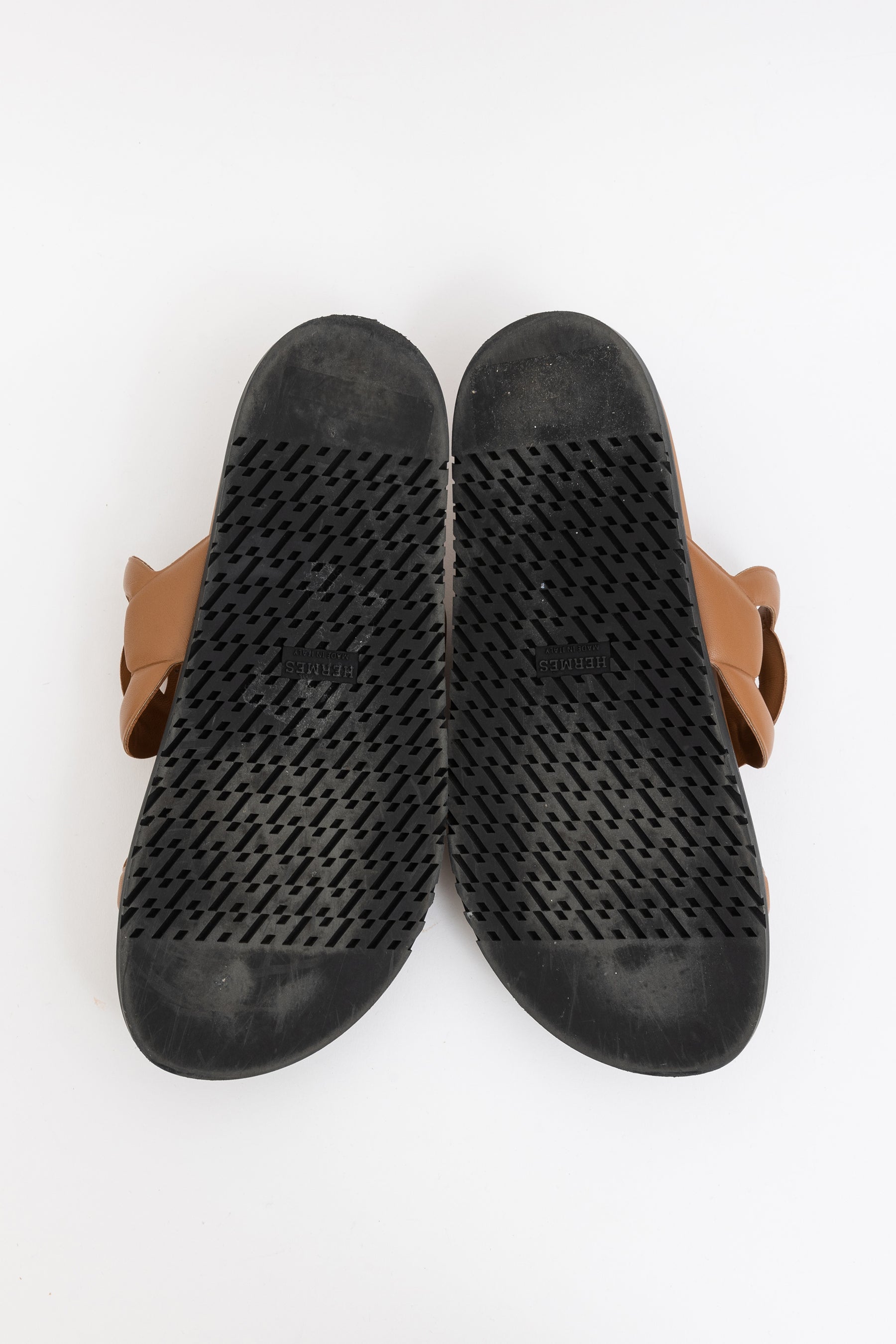 Hermès Gold Leather 'Extra' Sandals, 40.5