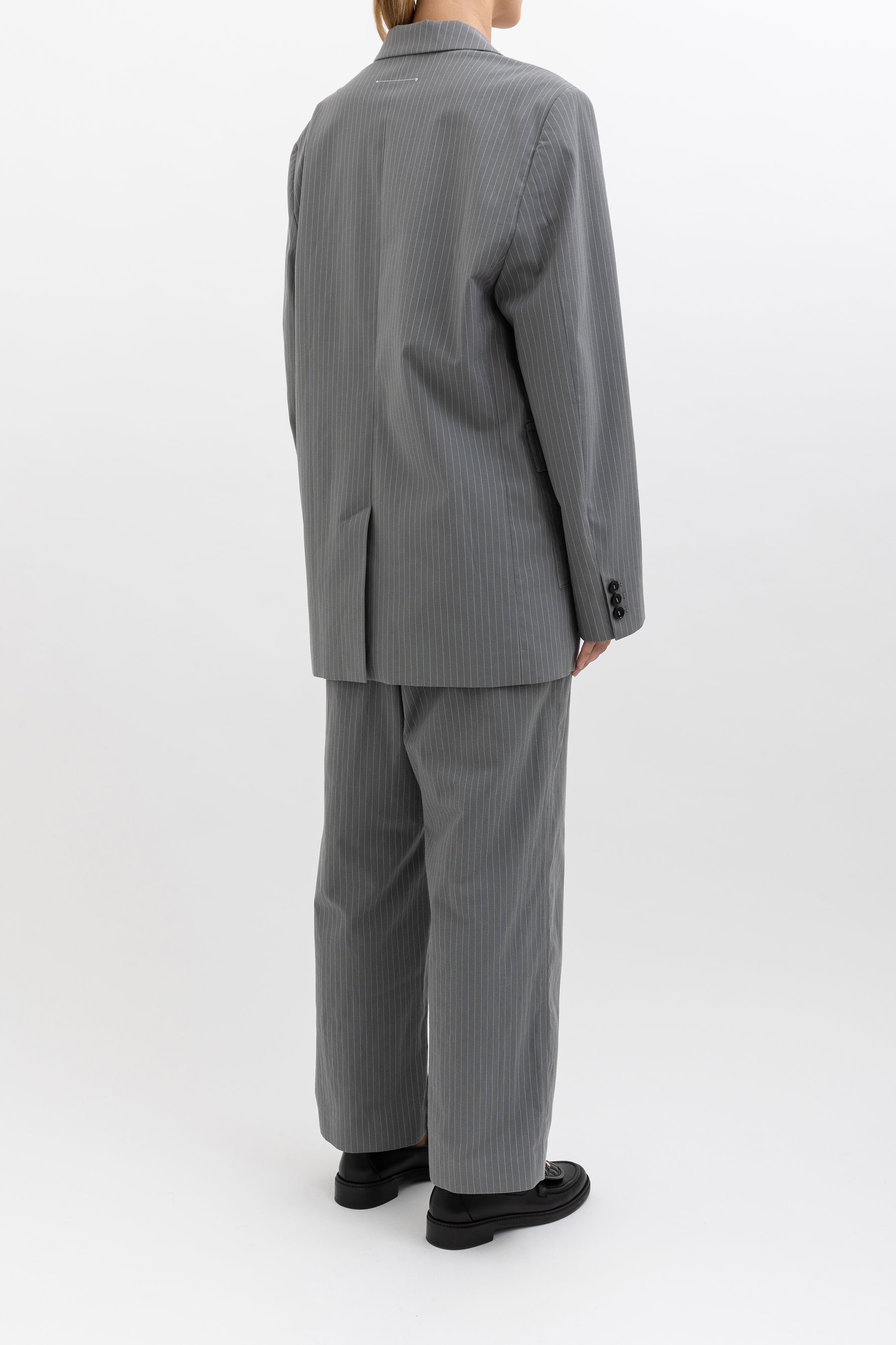 Pin Stripe Blazer In Grey