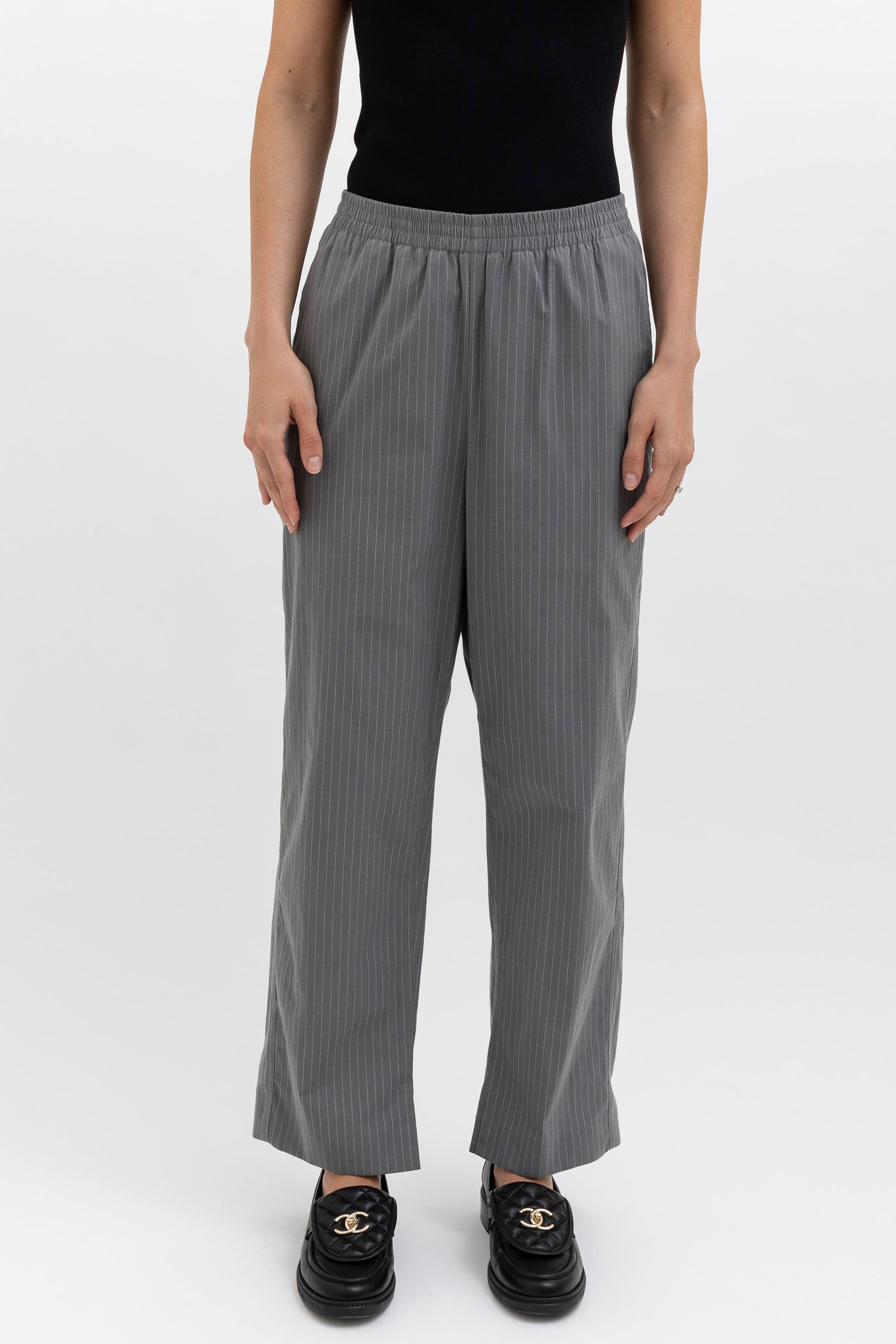 Pin Stripe Blazer In Grey