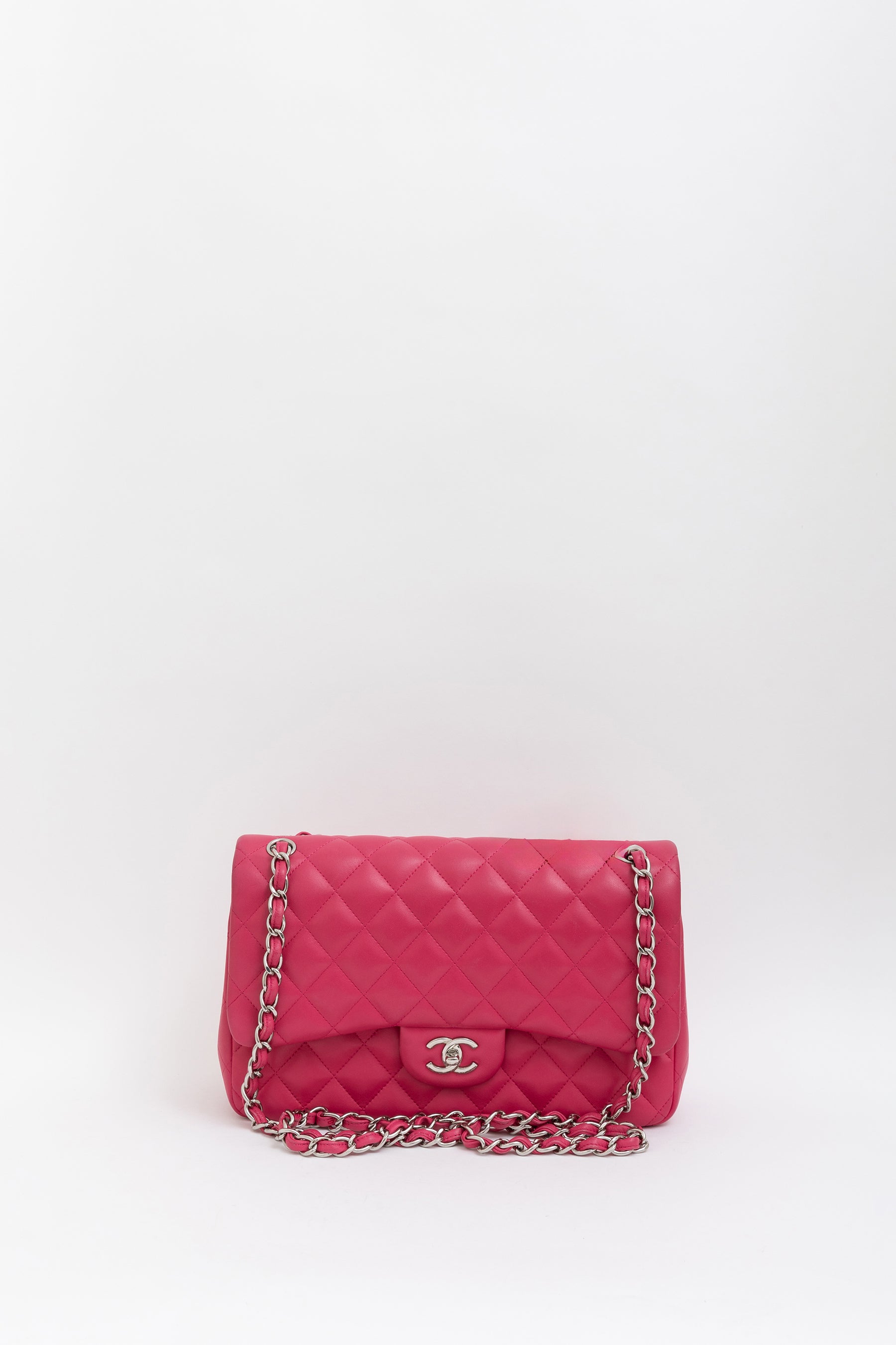 Chanel Hot Pink Jumbo Classic Double Flap Bag - Main Image