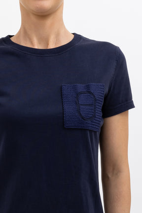 Embroidered Pocket T Shirt Dress