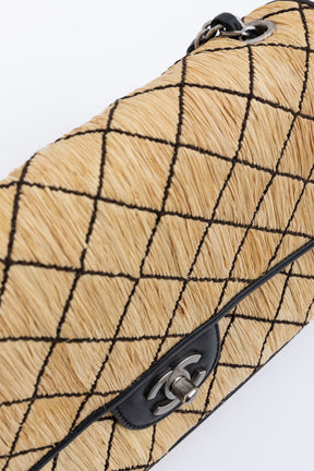 Raffia Medium Flap Bag