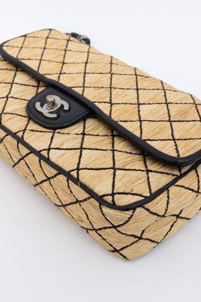 Raffia Medium Flap Bag