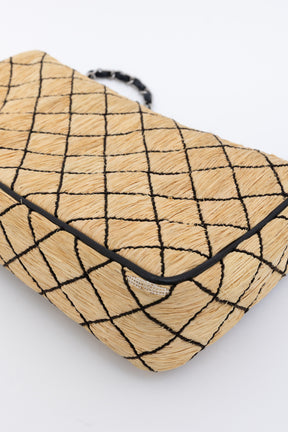 Raffia Medium Flap Bag