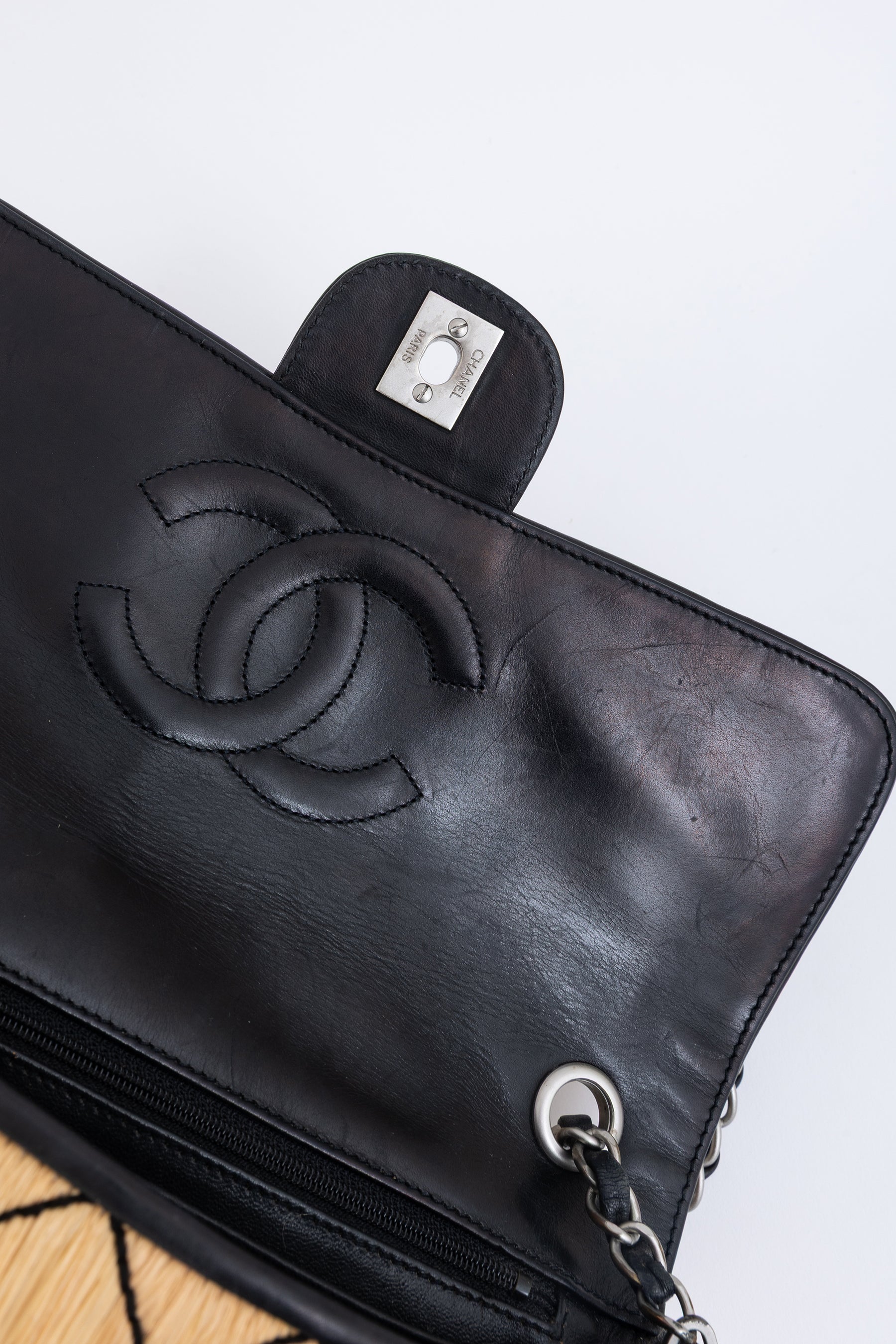 Raffia Medium Flap Bag