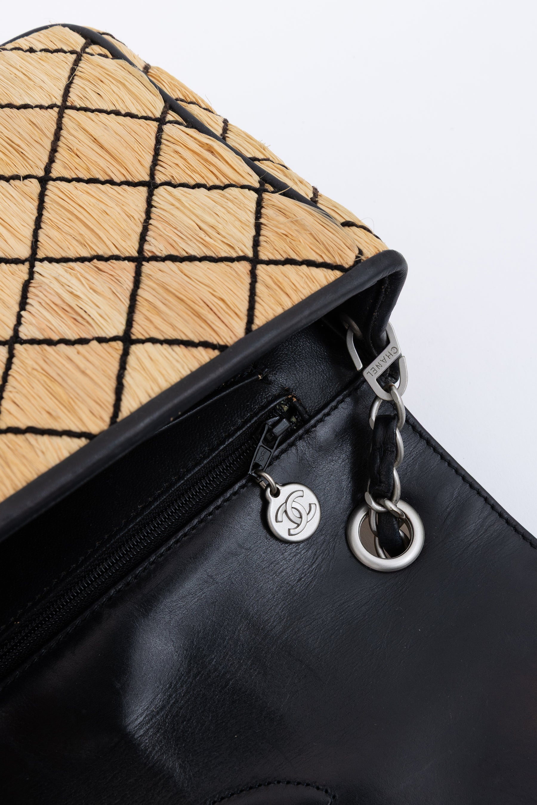 Raffia Medium Flap Bag