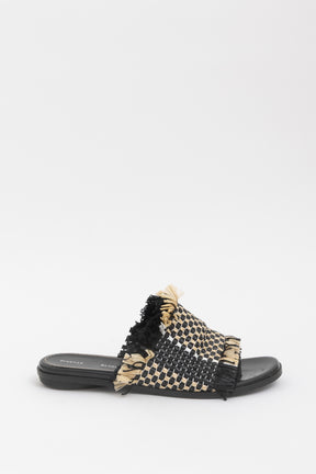 Natural Woven Raffia Slides