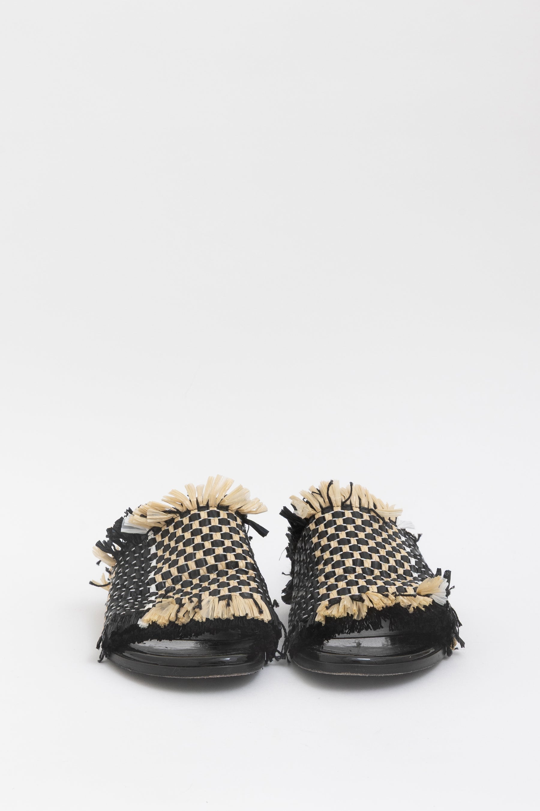 Natural Woven Raffia Slides