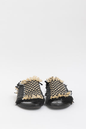 Natural Woven Raffia Slides