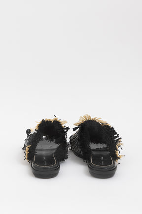 Natural Woven Raffia Slides