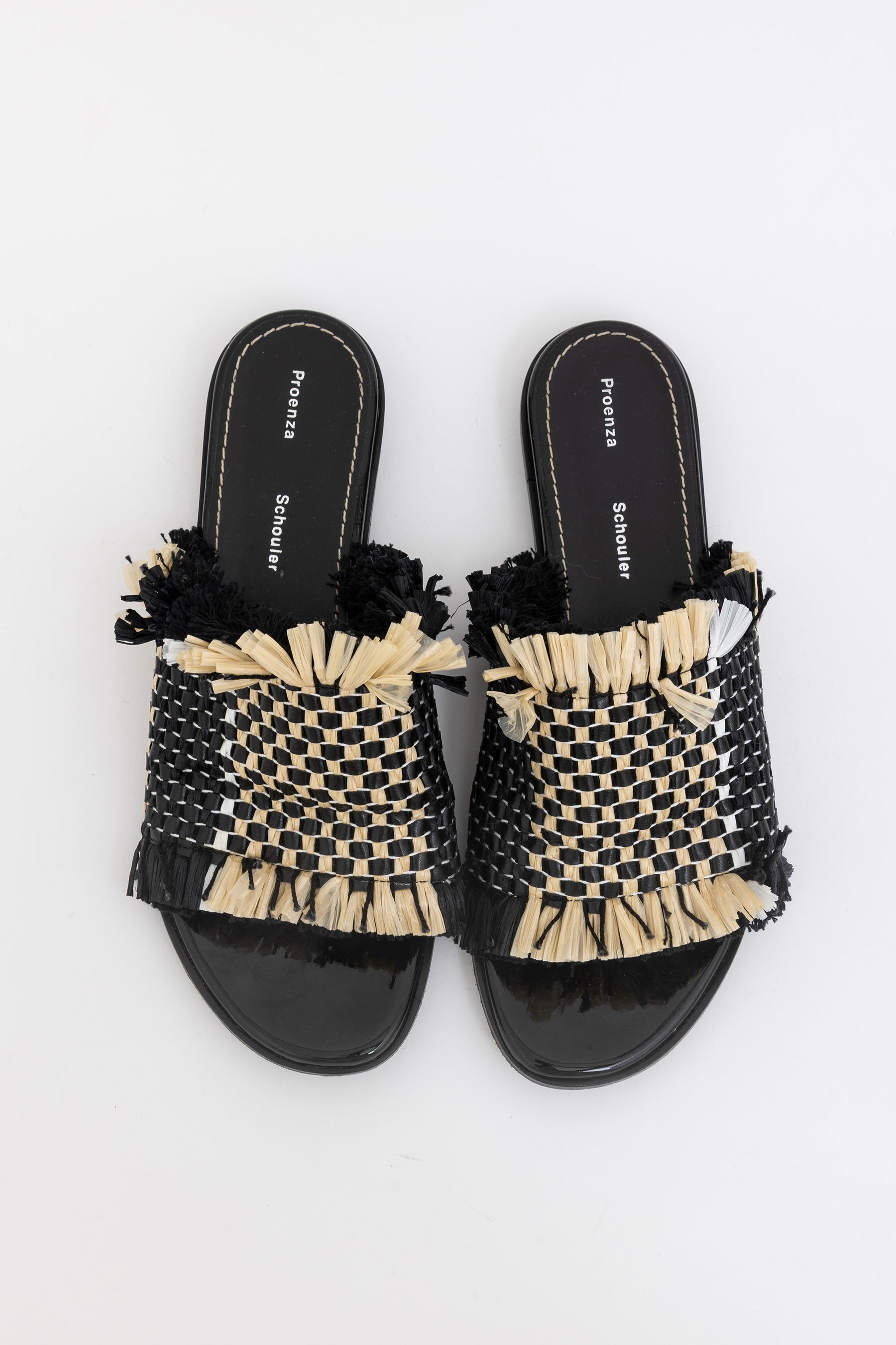 Natural Woven Raffia Slides