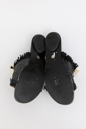 Natural Woven Raffia Slides