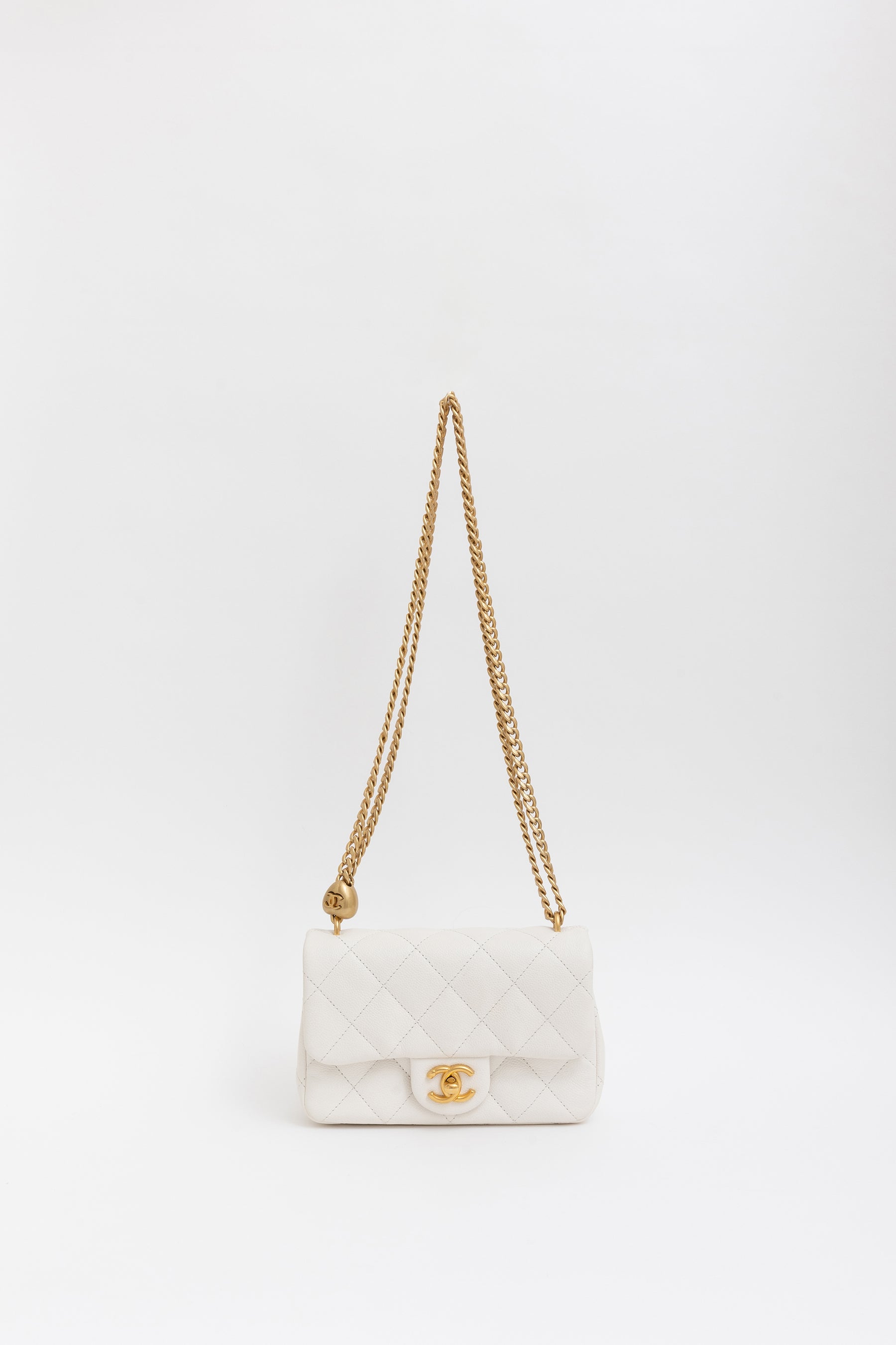 Chanel Mini Flap White Leather Chanel Bag Chanel Mini Flap Bag