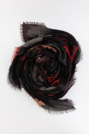 Leaf Print Cashmere Scarf