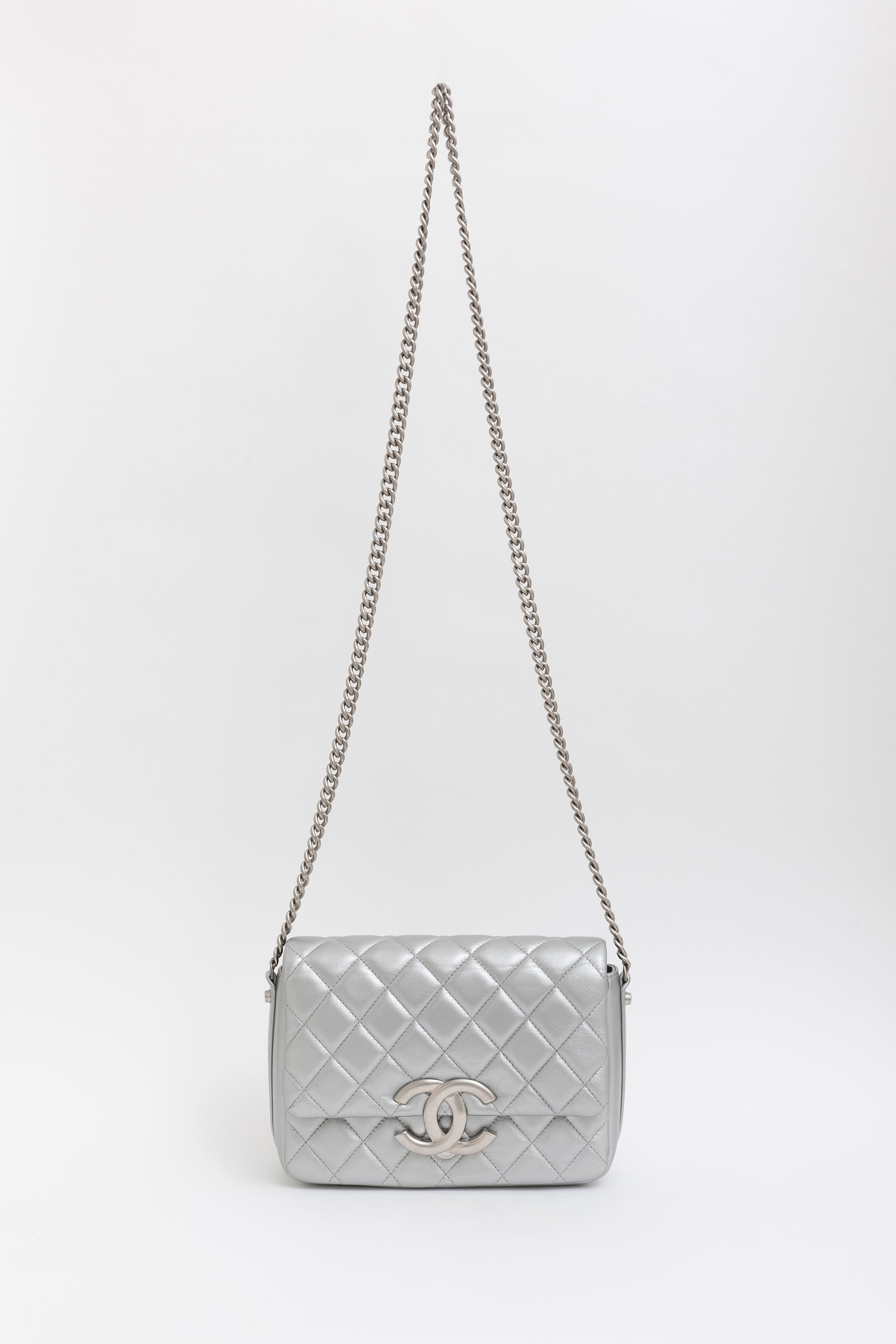 Metallic Quilted Flap Bag