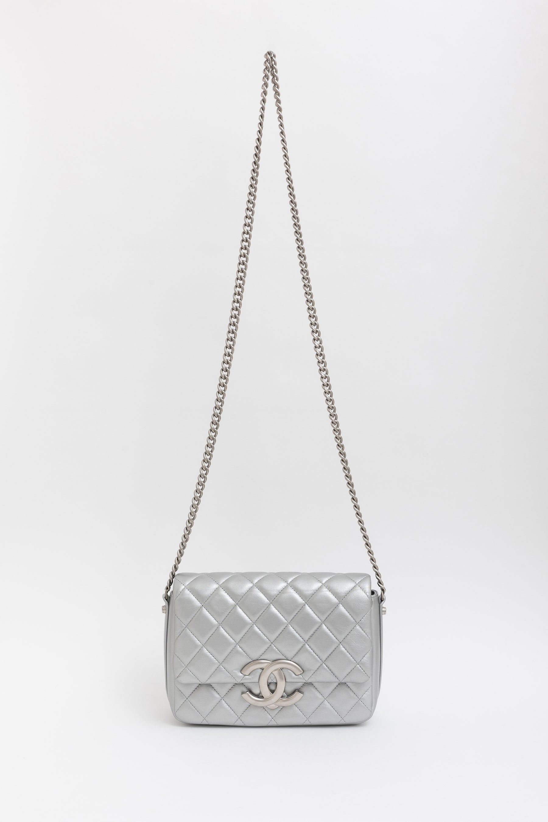 Metallic Quilted Flap Bag