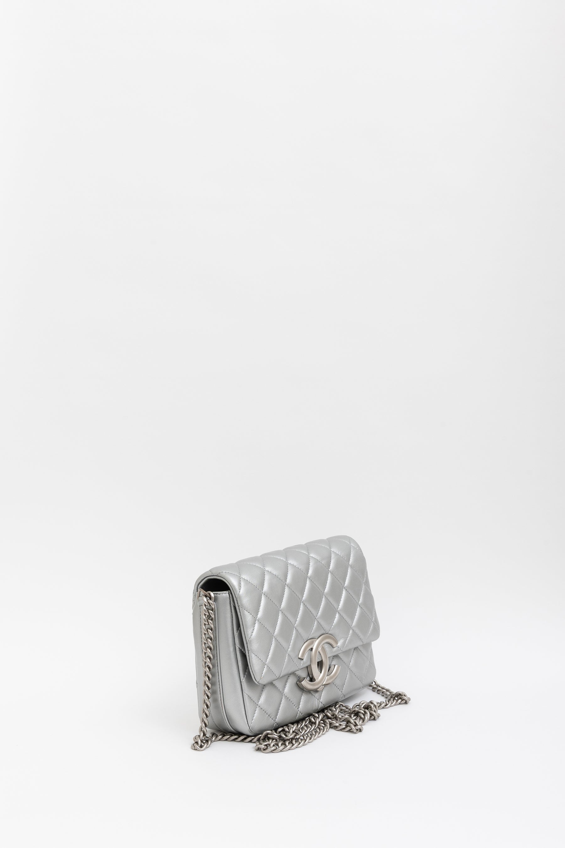 Metallic Quilted Flap Bag
