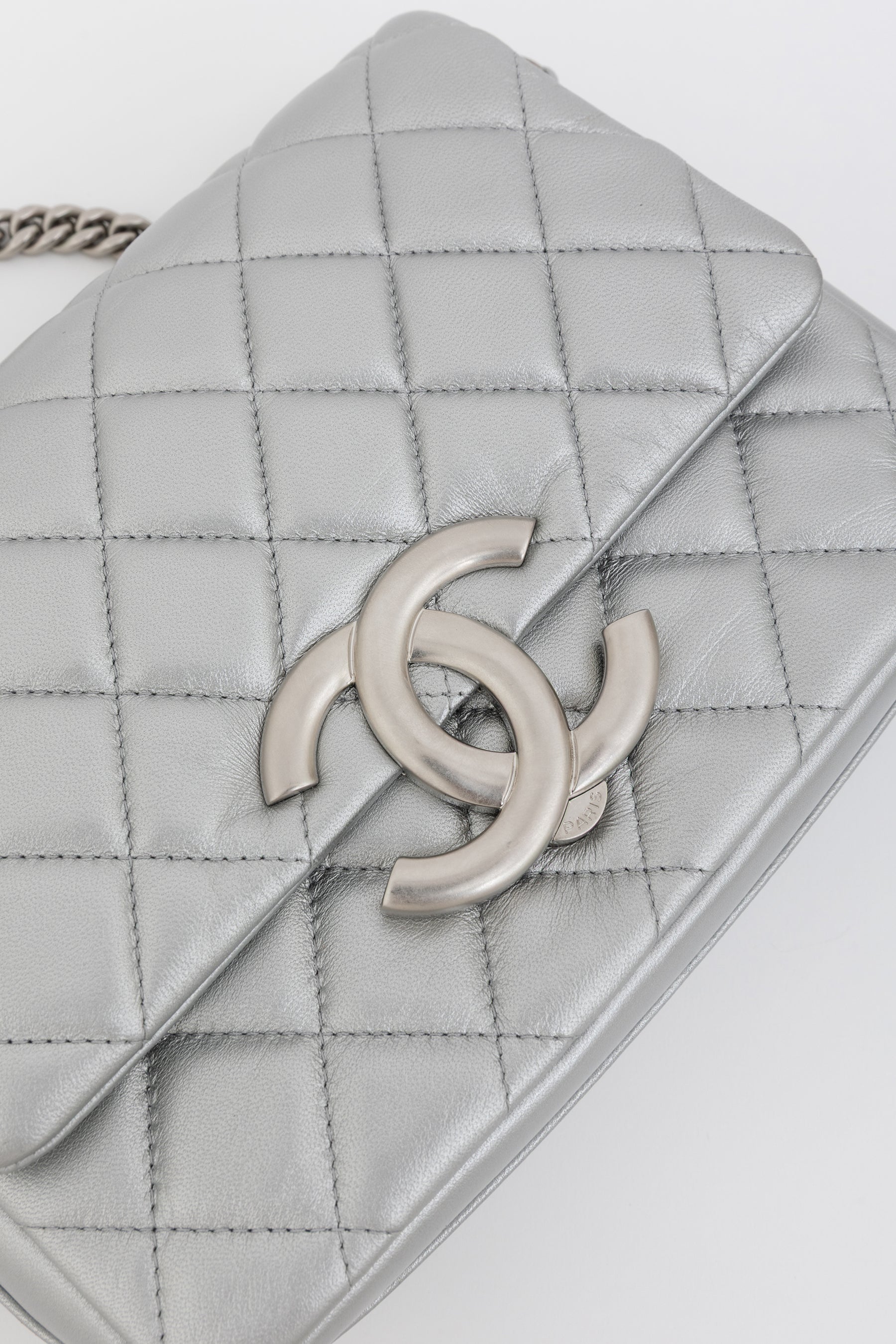 Metallic Quilted Flap Bag