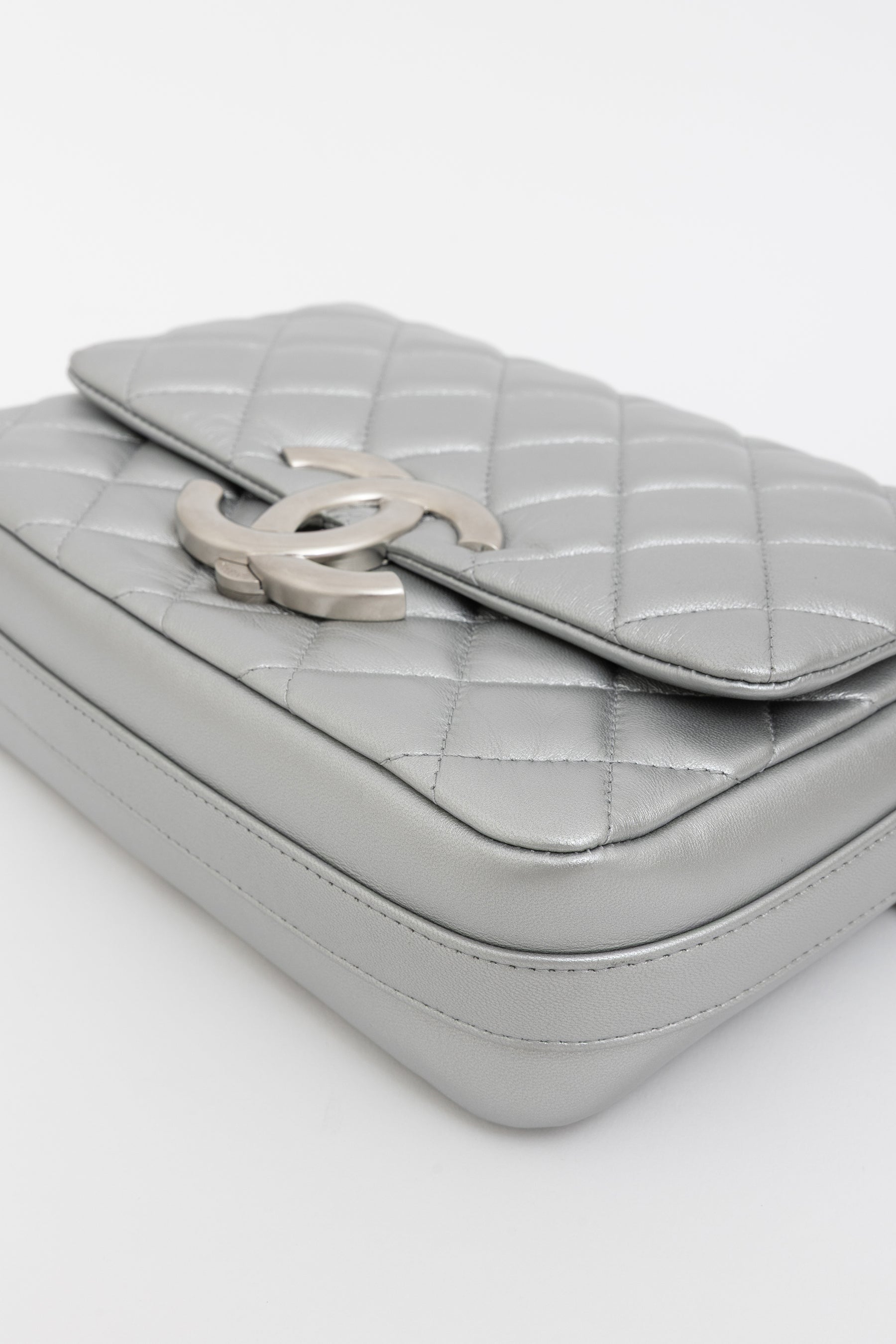 Metallic Quilted Flap Bag