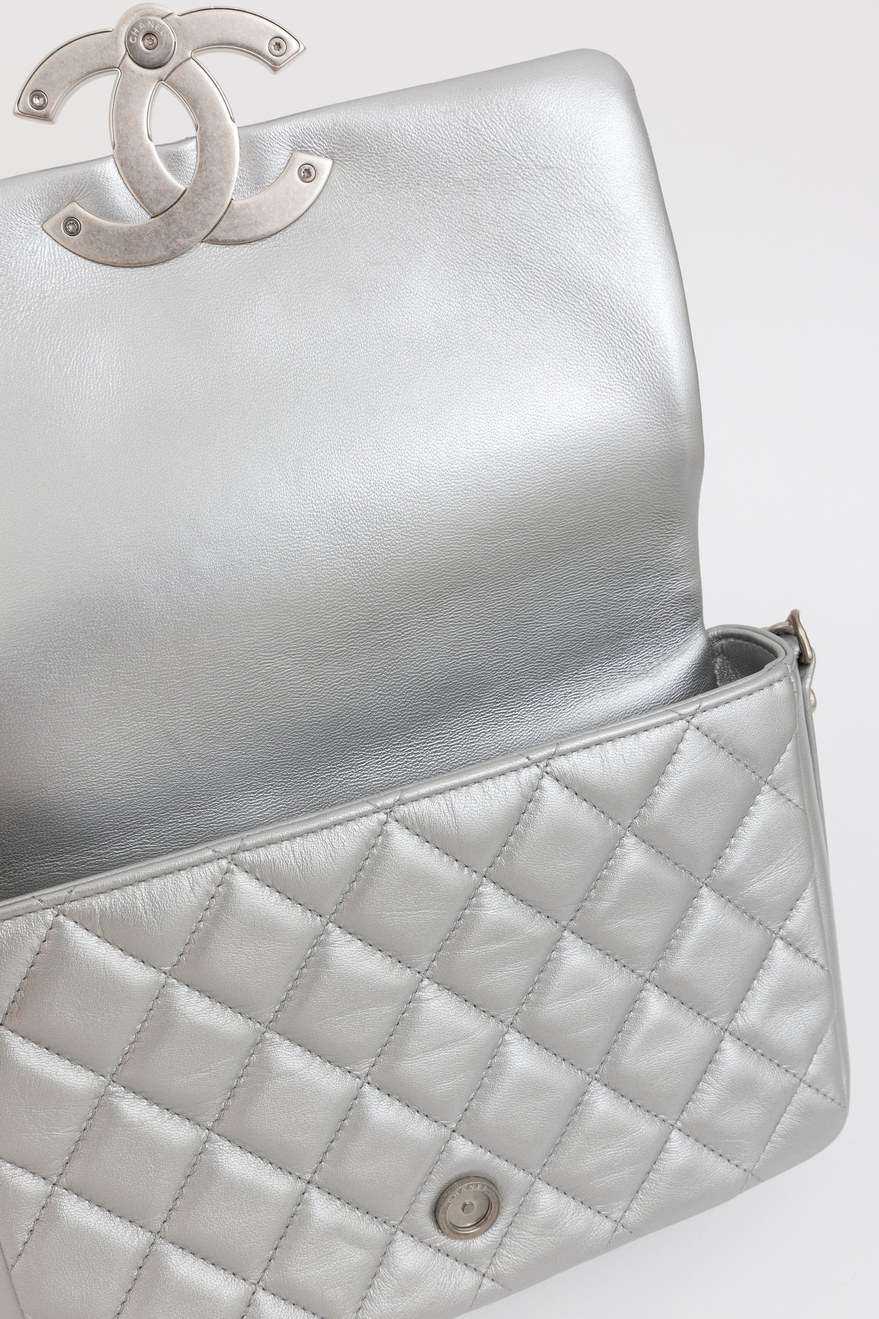 Metallic Quilted Flap Bag