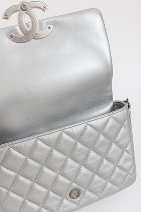 Metallic Quilted Flap Bag