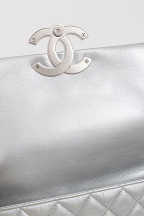 Metallic Quilted Flap Bag