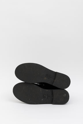 Velvet Logo Lace Up Boots