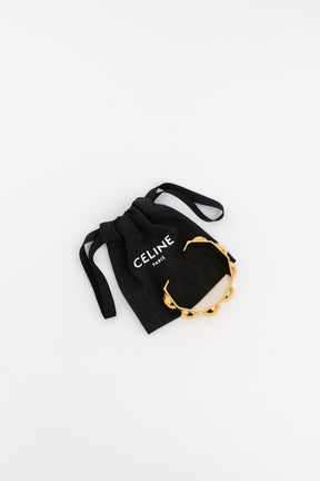 Celine Gold Tone Studded Cuff