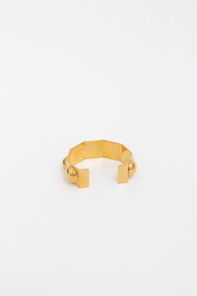 Celine Gold Tone Studded Cuff