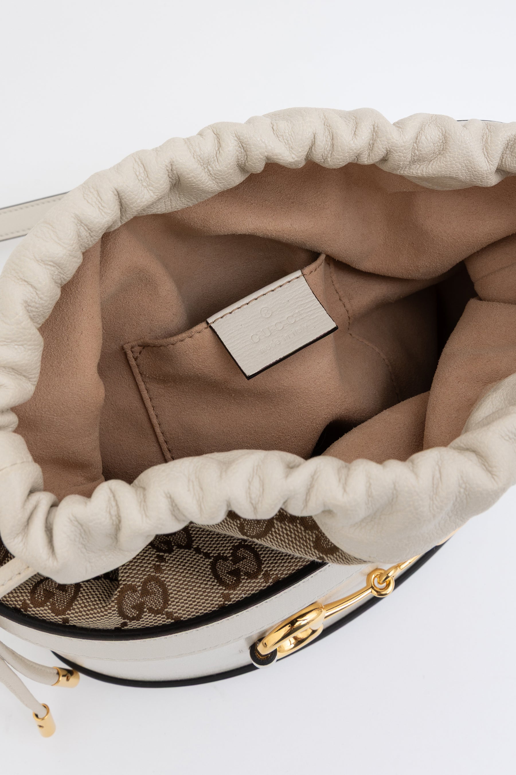 Monogram Horsebit Drawstring Bucket Bag