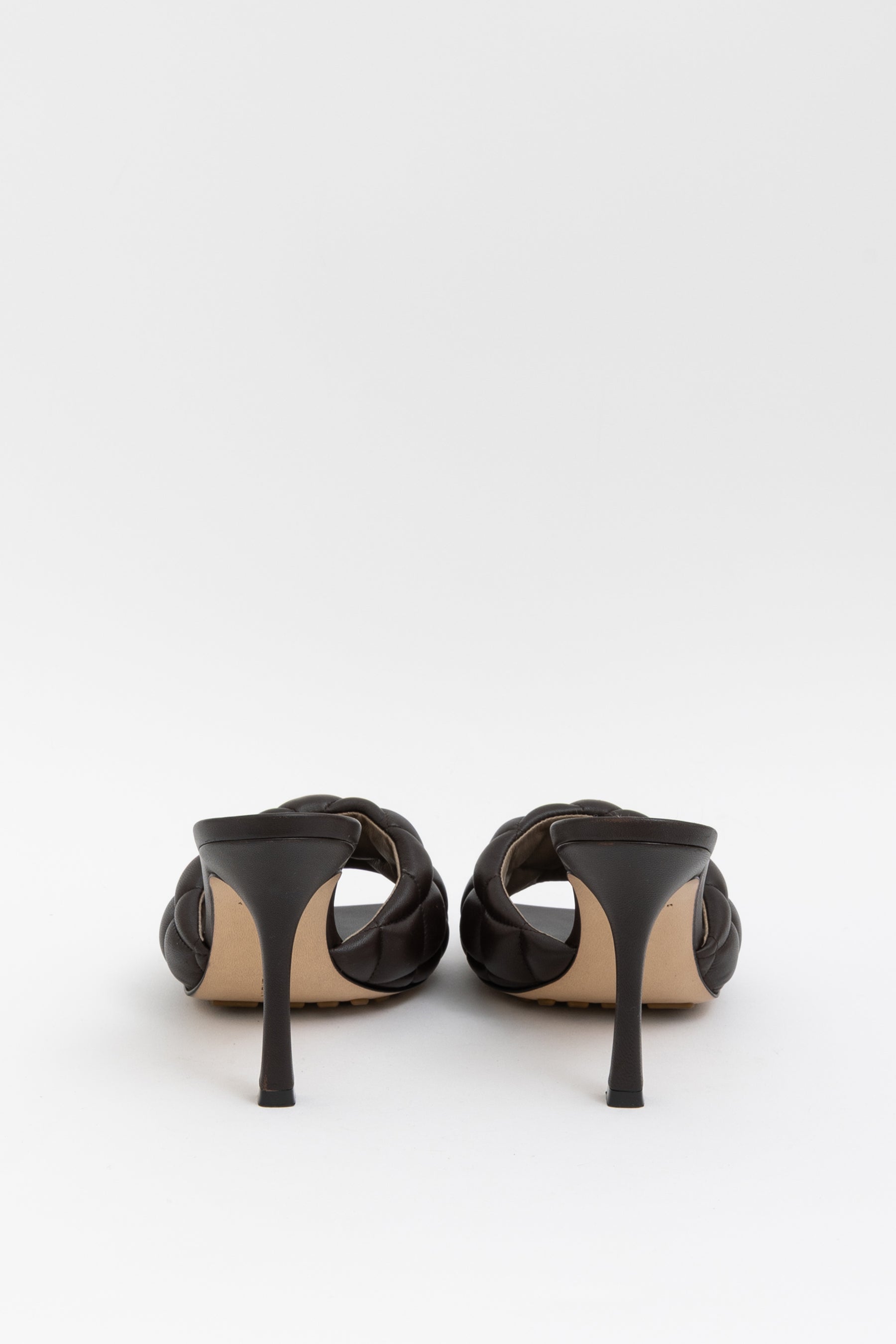 Padded Quilted Mules In Chocolate