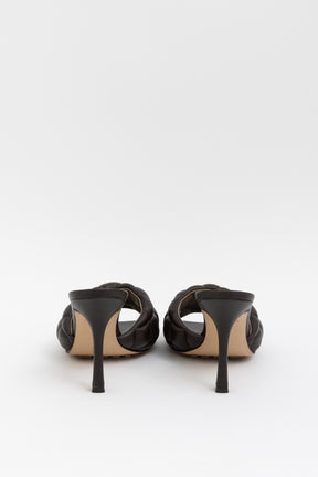 Padded Quilted Mules In Chocolate