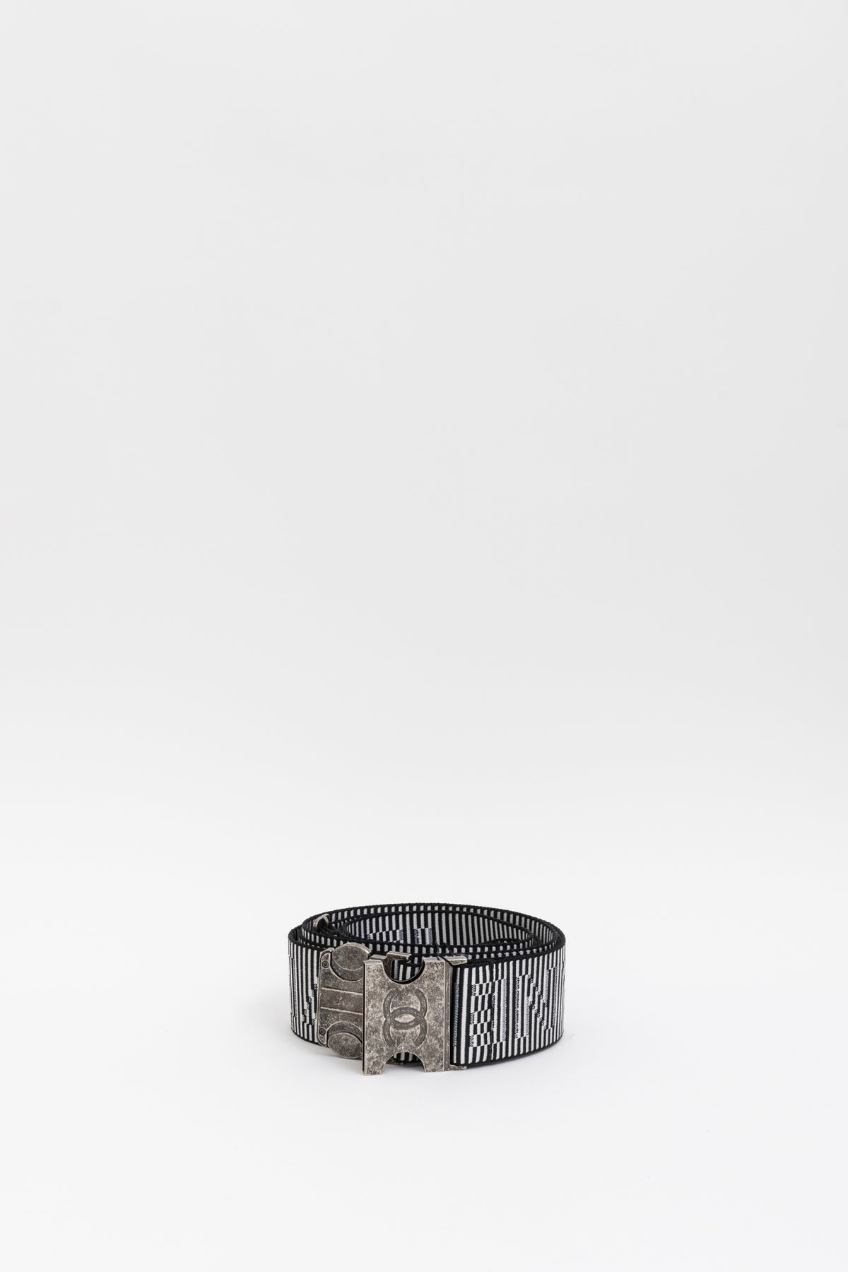 Luggage Belt In Black And White Stripe