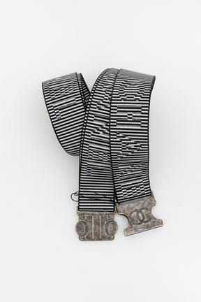 Luggage Belt In Black And White Stripe
