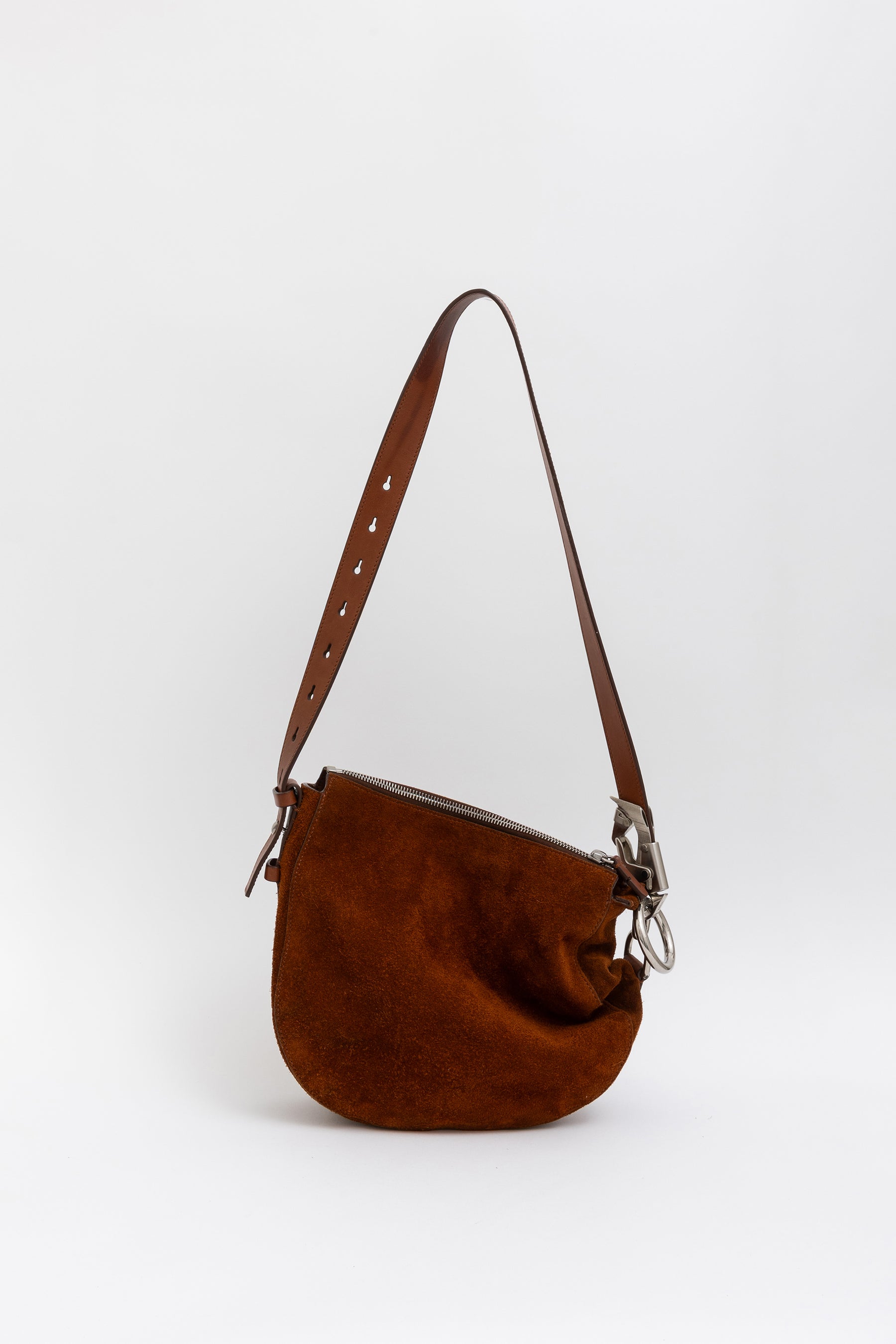 Asymmetric Suede Shoulder Bag