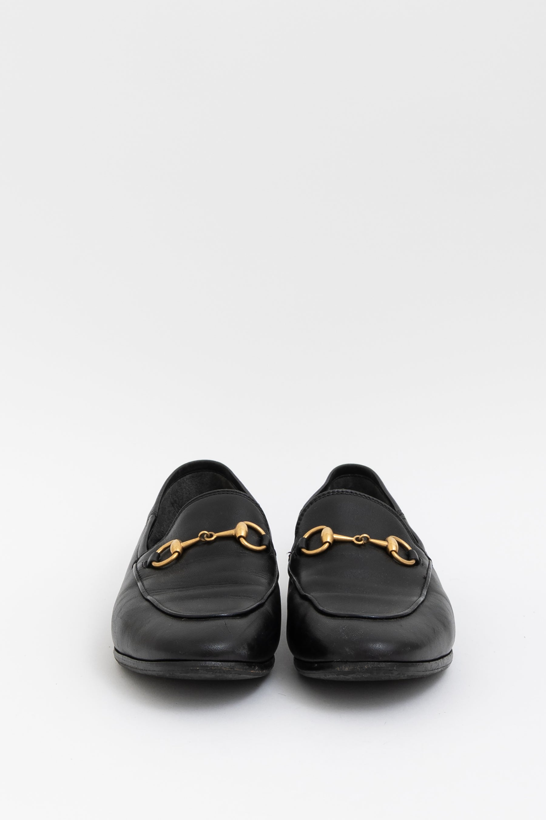Gucci Black Leather Jordan Loafers