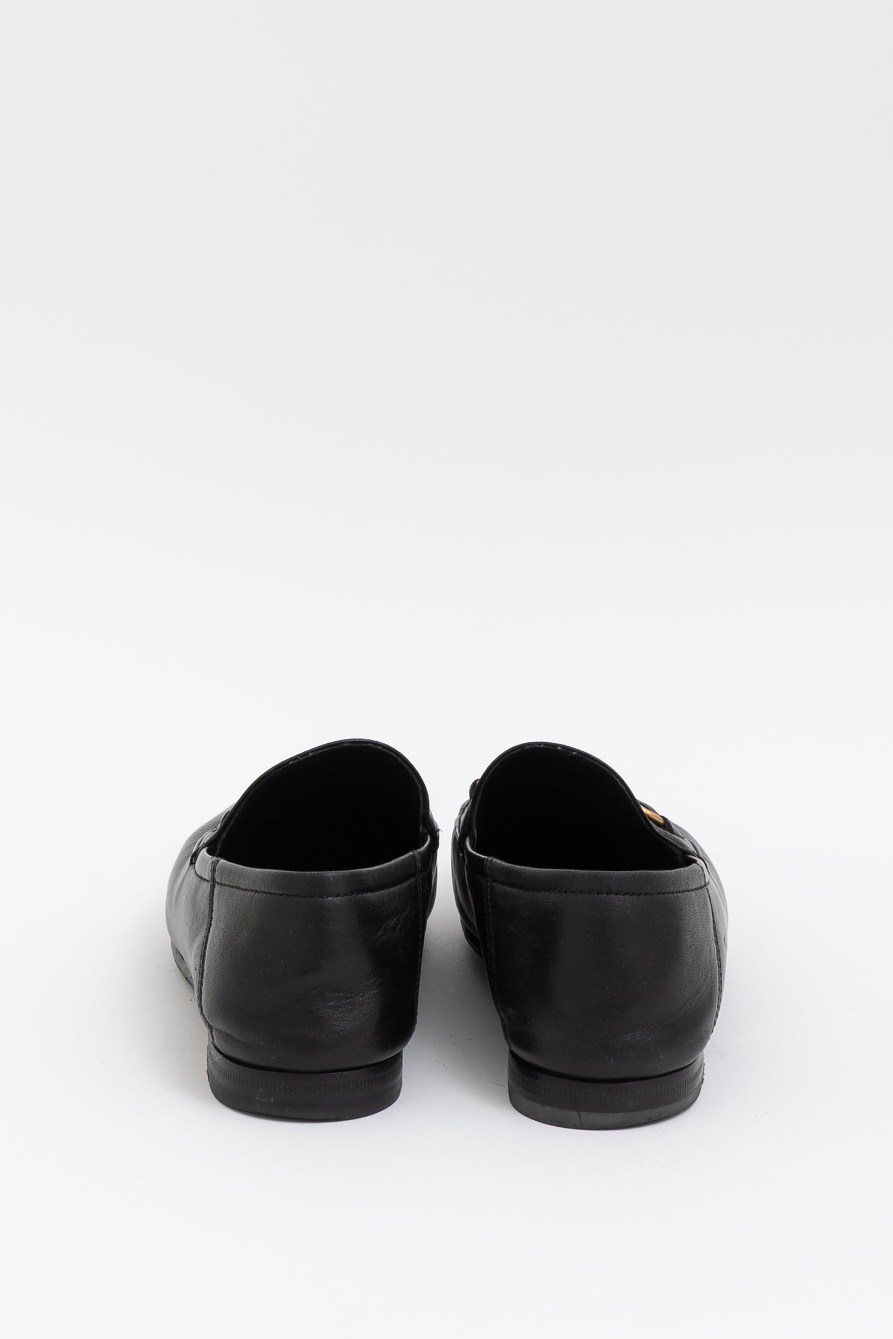 Gucci Black Leather Jordan Loafers