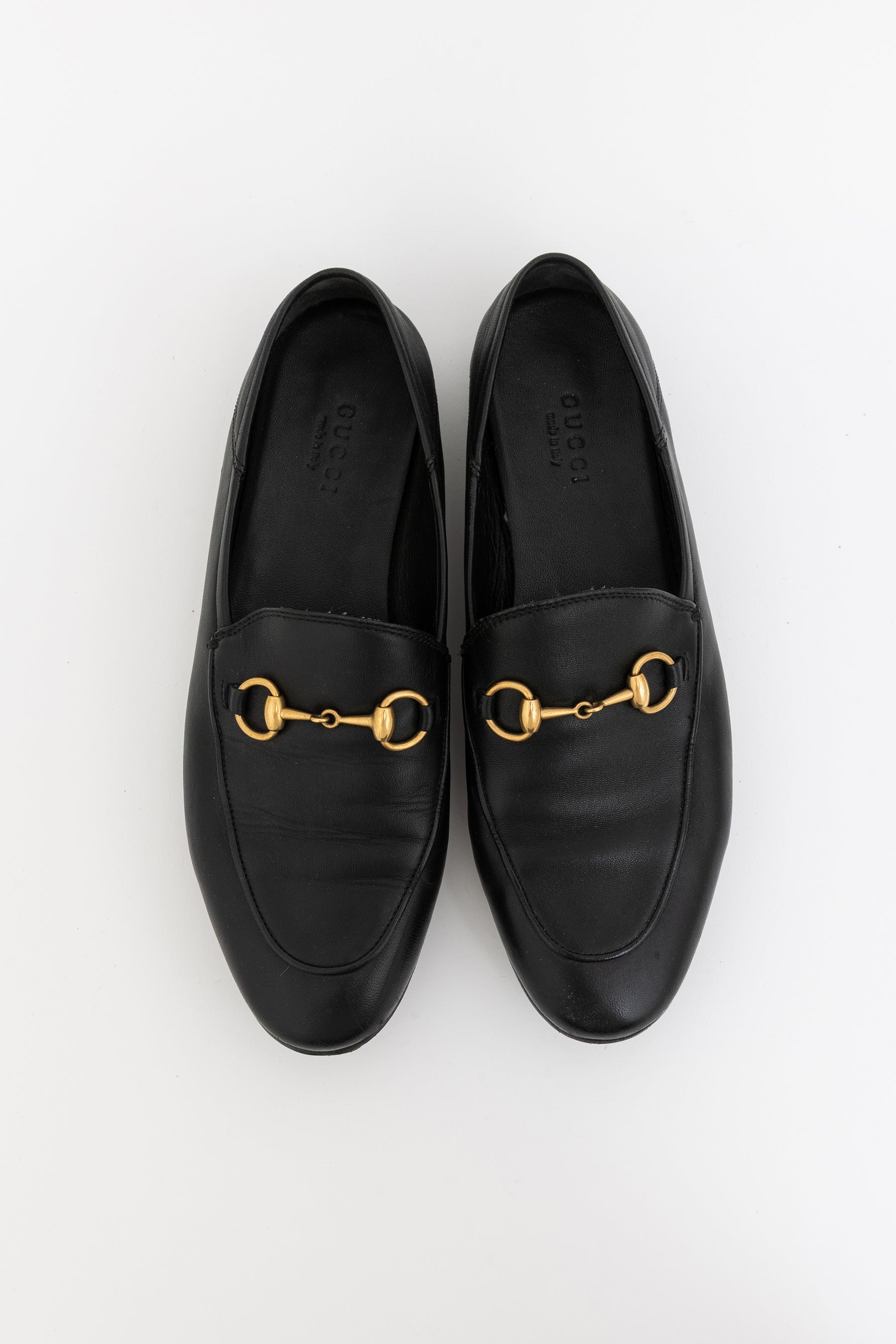 Gucci Black Leather Jordan Loafers