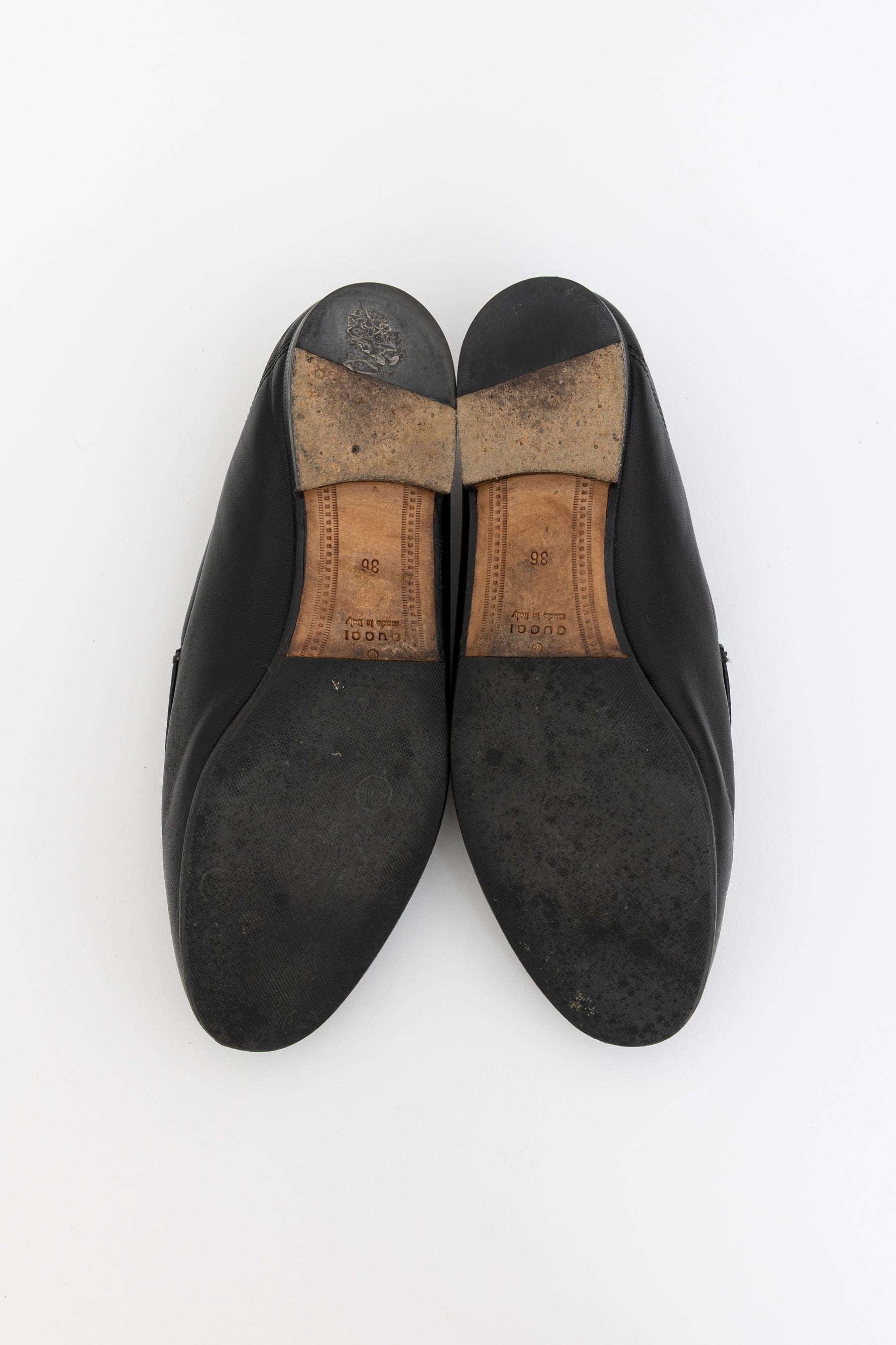 Gucci Black Leather Jordan Loafers