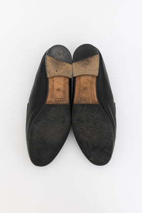 Gucci Black Leather Jordan Loafers