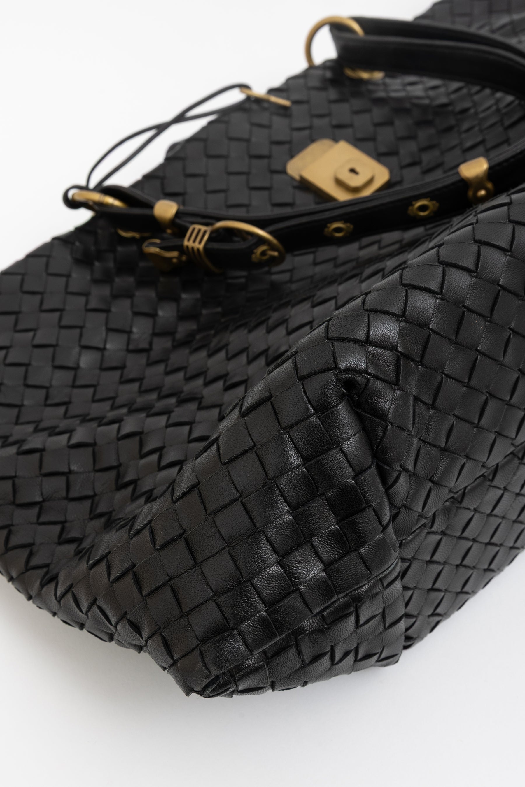 Intrecciato Leather Tote Bag