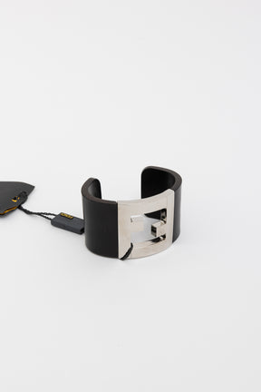 Silver and Leather Cuff